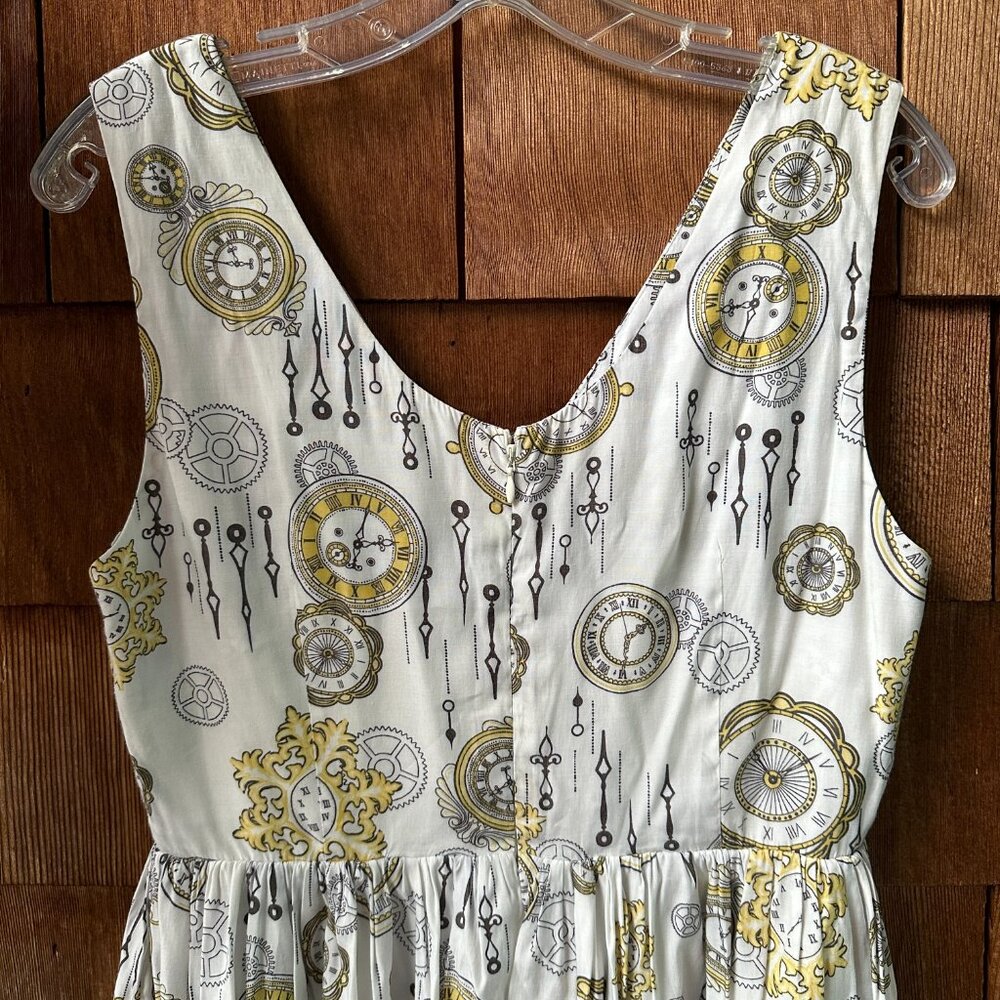 EUC Modcloth Bea & Dot Time is of the Elegance Clock Watch Print Dress in Large - Picture 8 of 11